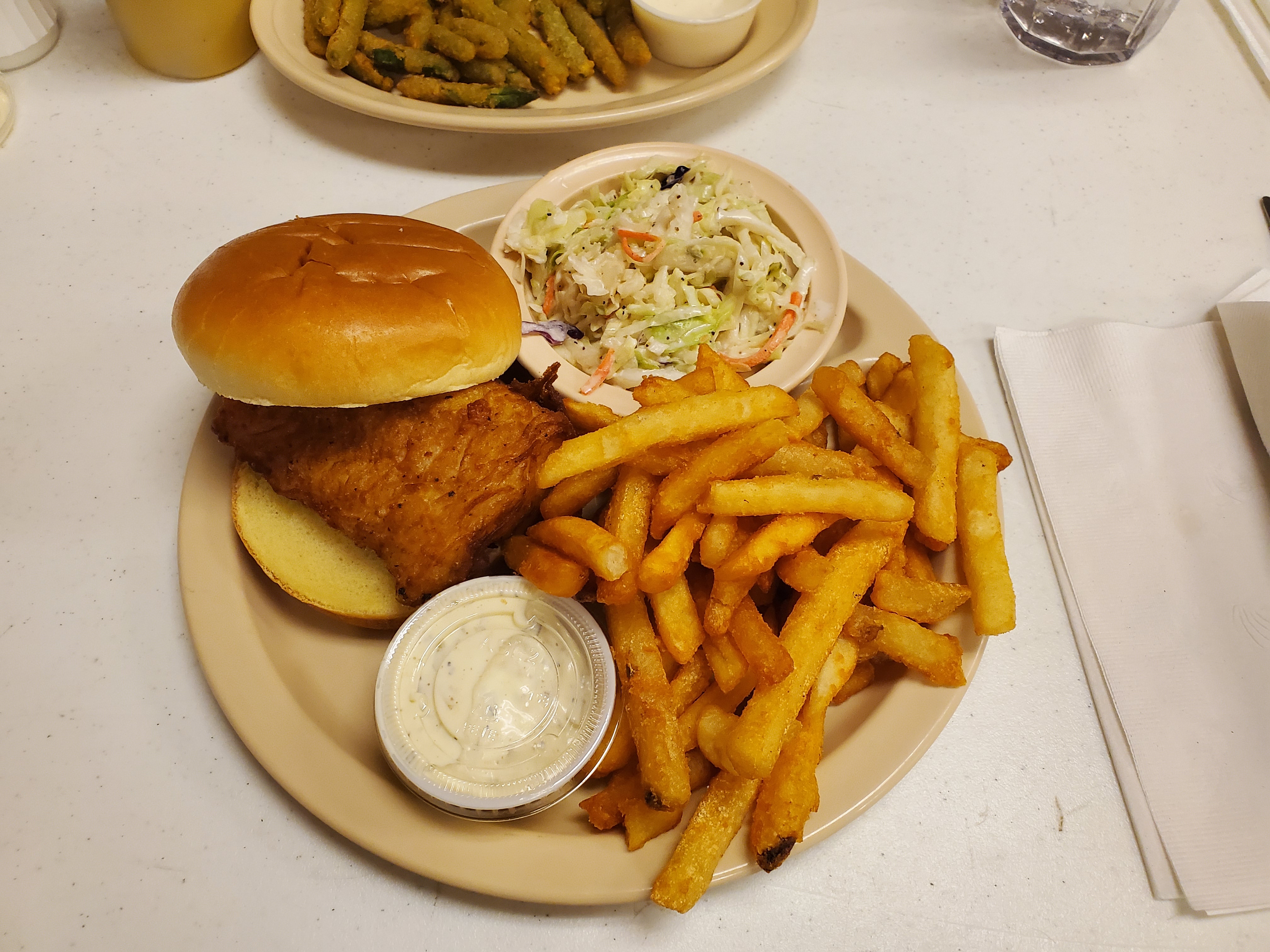 Fish and chips with a side of slaw. Photo by Carl Busch.
