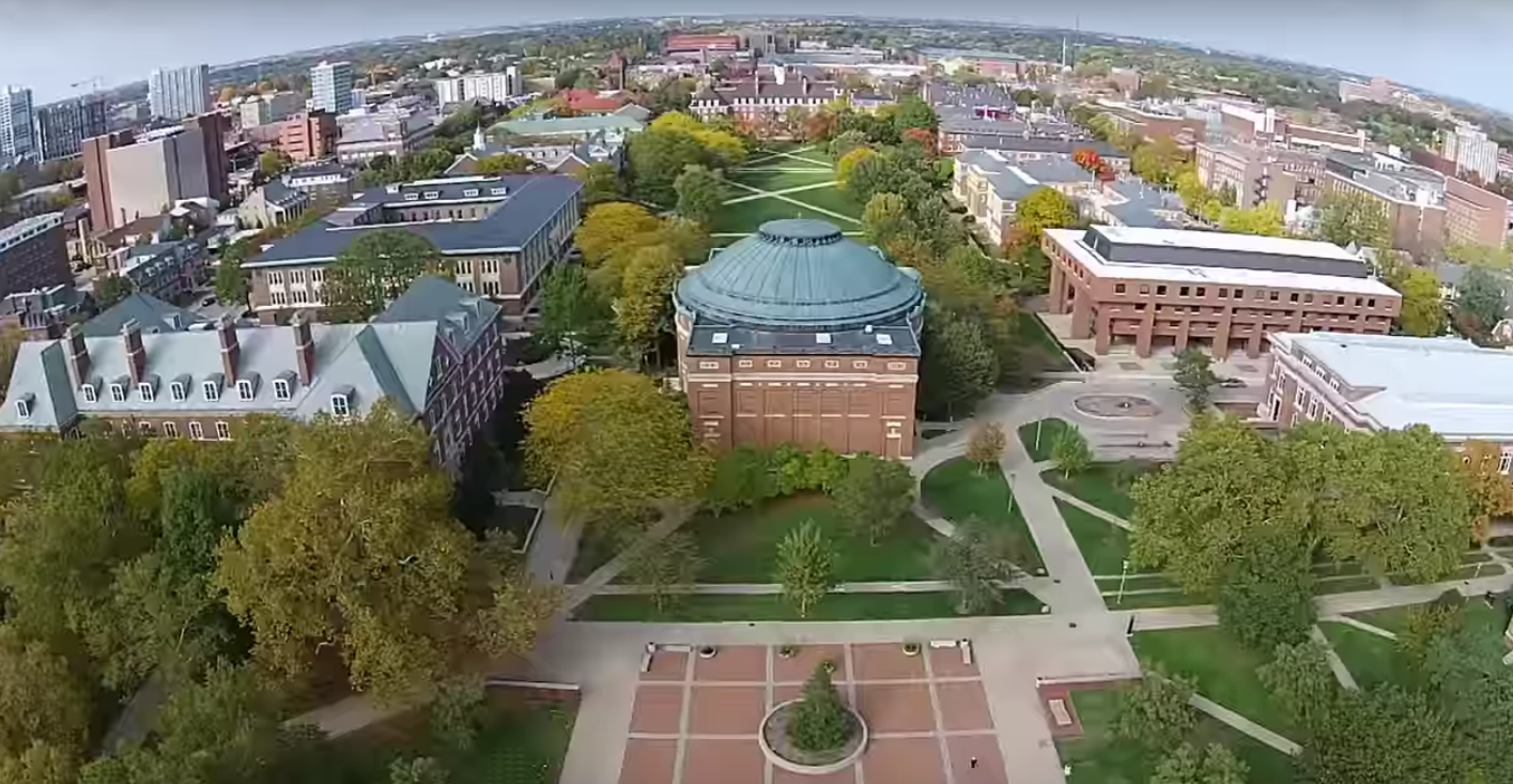 This drone footage over U of I is something else