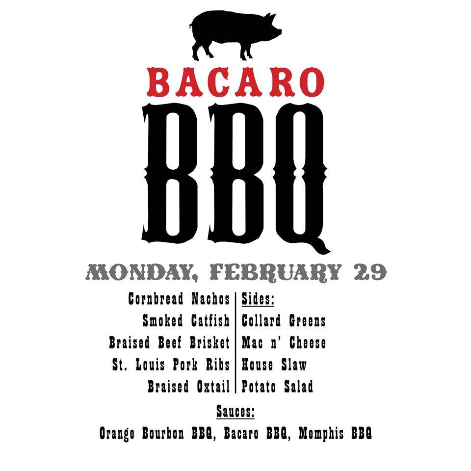 bacaro to offer special BBQ menu on Monday