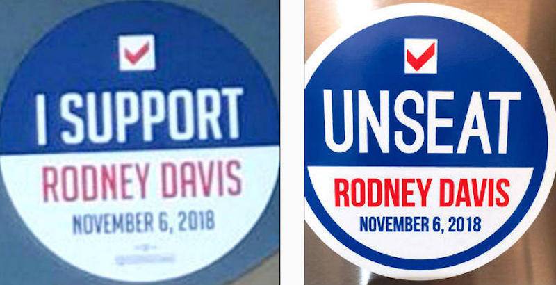 Rodney Davis steals bumper sticker design