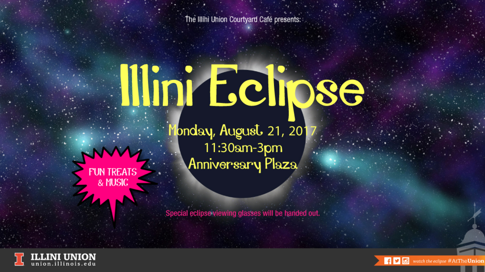 Illini Union hosting free eclipse viewing party (with provided glasses)